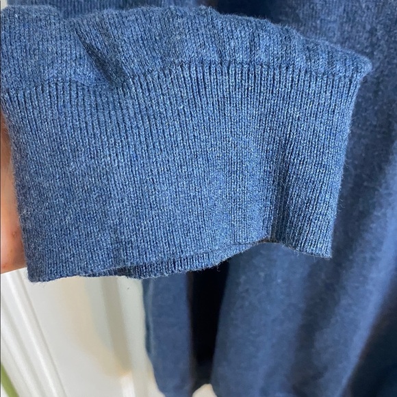 L.L. Bean Blue V Neck Cotton Cashmere Men’s Sweater Size XXXL Tall Winter Office - Picture 3 of 7